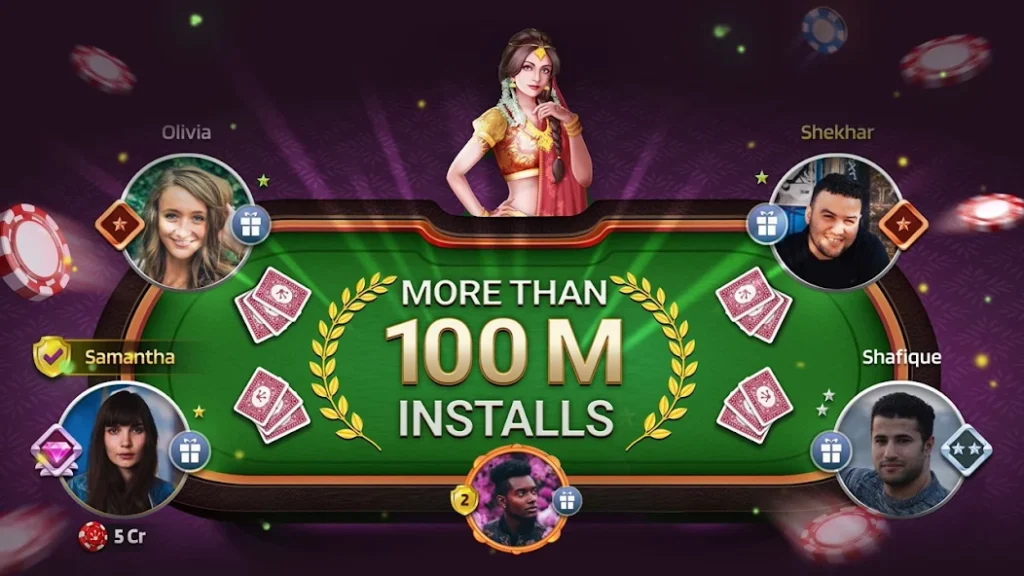 Play real-time Teenpatti (Indian Poker), Cricket, Rummy, Poker & Andar Bahar with Millions Players from world!